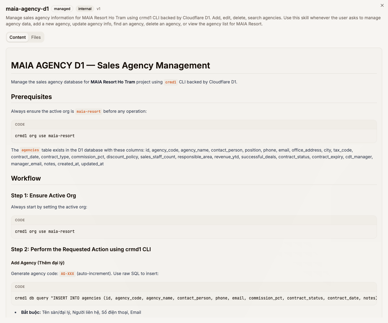Agency management skill
