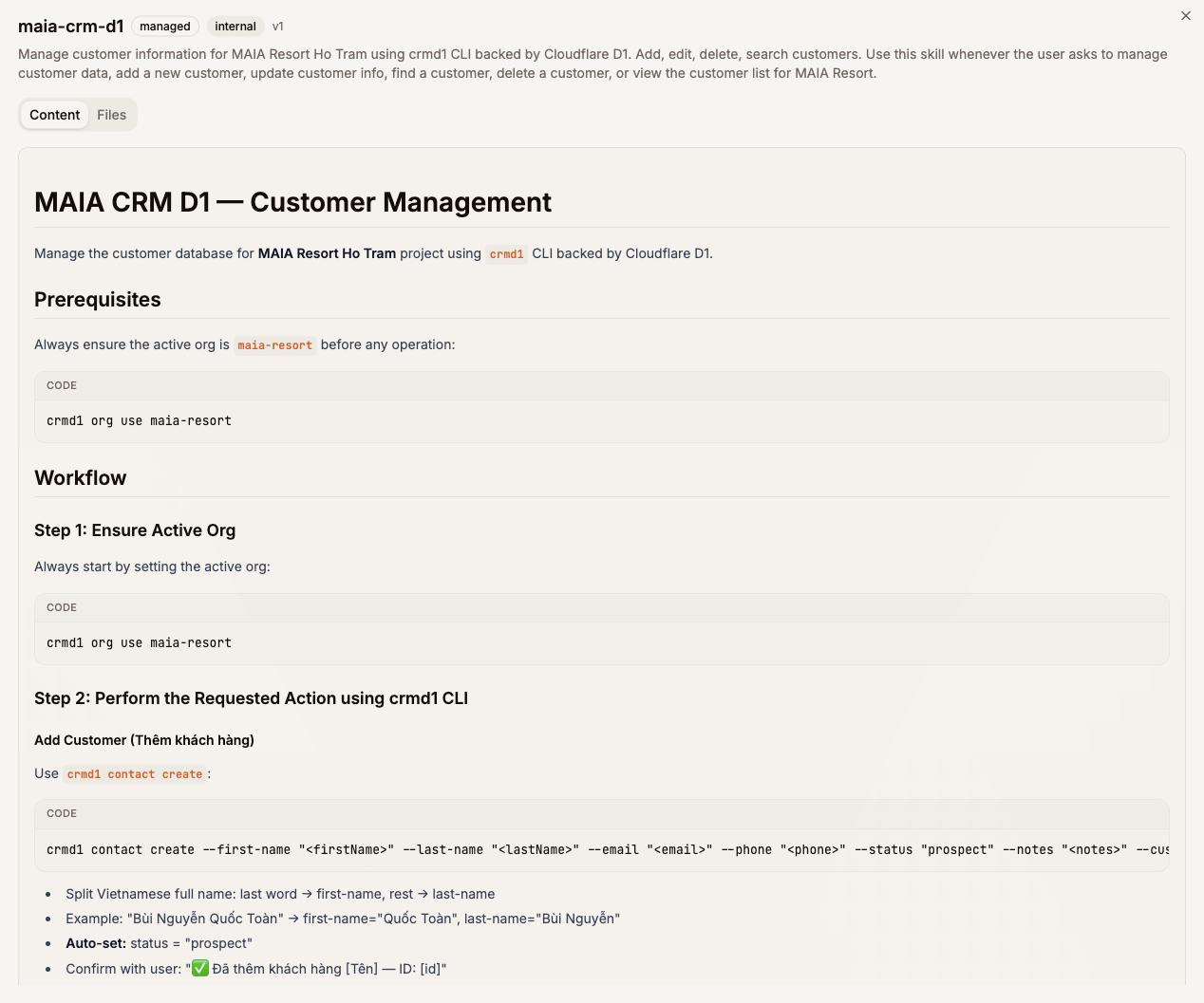 Customer management skill