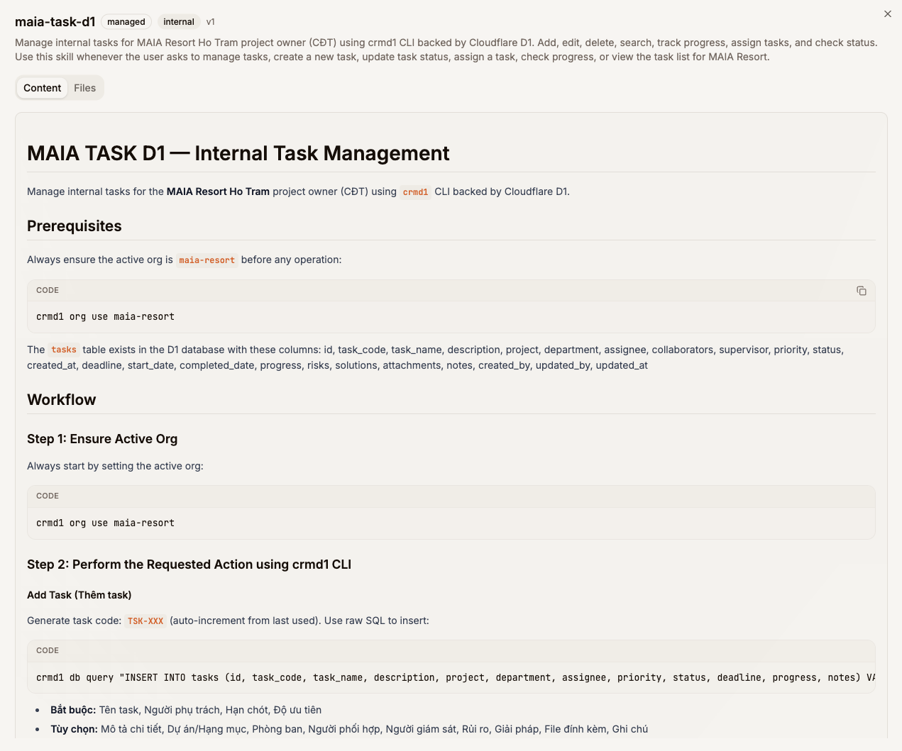 Task management skill
