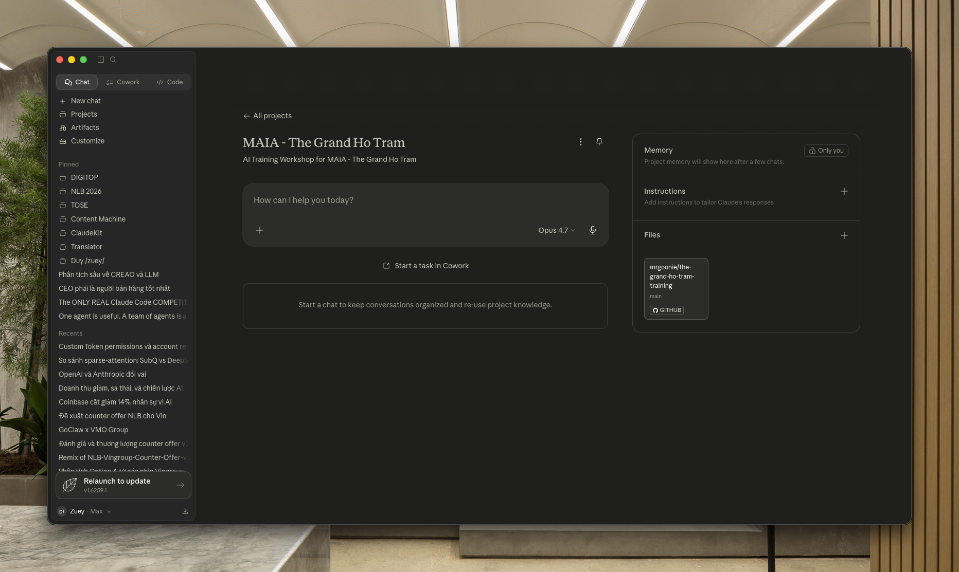 Claude Desktop — chế độ Chat